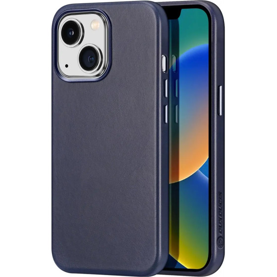 Dux Ducis Naples case for iPhone 14 magnetic leather case MagSafe blue - (Dux Ducis Naples Apple iPhone 14 Blue)