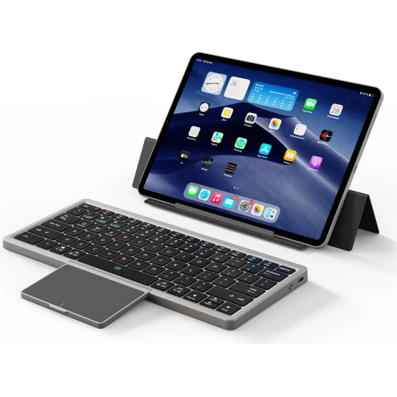 Dux Ducis OK Series wireless Bluetooth keyboard with touchpad - black - (Dux Ducis Keyboard( OK Series ) Universal iOS/iPadOS/MacOS/Windows/Chrome OS/Android Black)