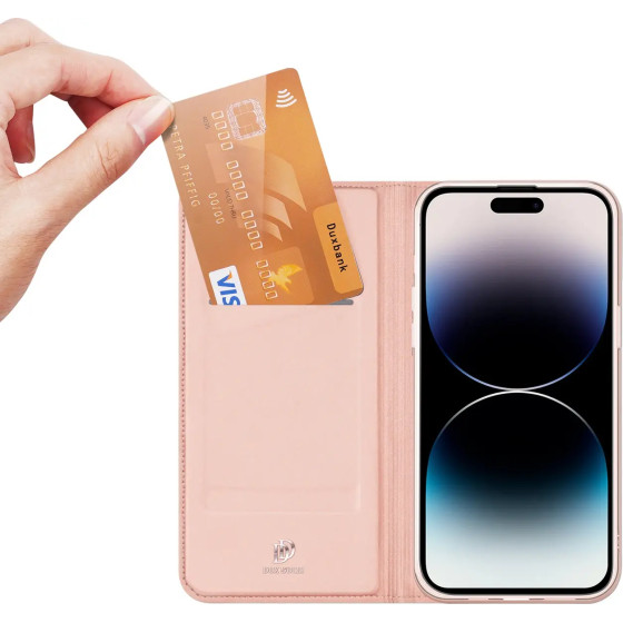 Dux Ducis Skin Pro Wallet Case for iPhone 15 Pro - Pink - (Dux Ducis Skin Pro Apple iPhone 15 Pro Rose)