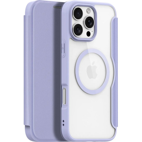 Dux Ducis Skin X Pro iPhone 16 Pro Case with MagSafe and Flip Cover - Purple - (DUX DUCIS SKin X Pro Apple iPhone 16 Pro Purple)
