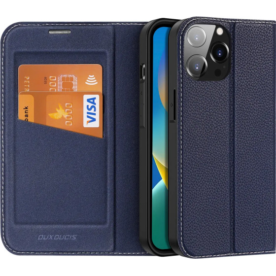 Dux Ducis Skin X2 case for iPhone 14 Pro Max case with magnetic flap blue - (Dux Ducis Skin X2 Apple iPhone 14 Pro Max (6.7) Blue)