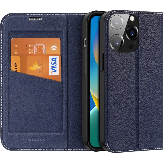 Dux Ducis Skin X2 case for iPhone 14 Pro magnetic flip case blue - (Dux Ducis Skin X2 Apple iPhone 14 Pro (6.1) Blue)