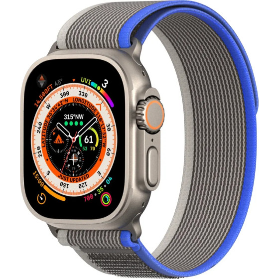 Dux Ducis Sport Velcro Strap for Apple Watch Ultra / 9 / 8 / 7 / 6 / SE / 5 / 4 / 3 / 2 / 1 (42, 44, 45, 49 mm) Strap YJ Version - Blue-Grey - (Dux Ducis Strap (YJ Version) Apple Apple Watch 42/44/45/49MM Blue/Grey)