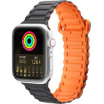 Dux Ducis Strap (Armor Version) Apple Watch SE Strap, 9, 8, 7, 6, 5, 4, 3, 2, 1 (41, 40, 38 mm) Silicone Magnetic Band Bracelet Black/Orange - (Dux Ducis Apple Watch Strap (Armor Version) 38MM/40MM/41MM BlackOrange)