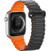 Dux Ducis Strap (Armor Version) Apple Watch SE Strap, 9, 8, 7, 6, 5, 4, 3, 2, 1 (41, 40, 38 mm) Silicone Magnetic Band Bracelet Black/Orange - (Dux Ducis Apple Watch Strap (Armor Version) 38MM/40MM/41MM BlackOrange)
