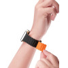 Dux Ducis Strap (Armor Version) Apple Watch SE Strap, 9, 8, 7, 6, 5, 4, 3, 2, 1 (41, 40, 38 mm) Silicone Magnetic Band Bracelet Black/Orange - (Dux Ducis Apple Watch Strap (Armor Version) 38MM/40MM/41MM BlackOrange)