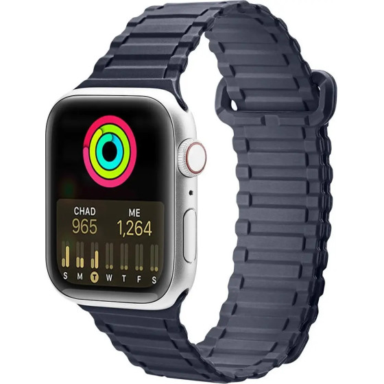 Dux Ducis Strap (Armor Version) Apple Watch Ultra, SE, 9, 8, 7, 6, 5, 4, 3, 2, 1 (49, 45, 44, 42 mm) Silicone Magnetic Band Bracelet Blue - (Dux Ducis Apple Watch Strap (Armor Version) 42MM/44MM/45MM Blue)