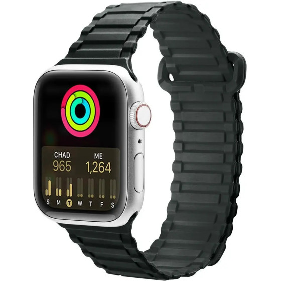 Dux Ducis Strap (Armor Version) strap Apple Watch Ultra, SE, 9, 8, 7, 6, 5, 4, 3, 2, 1 (49, 45, 44, 42 mm) silicone magnetic strap bracelet green - (Dux Ducis Apple Watch Strap (Armor Version) 42MM/44MM/45MM Green)