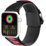 Dux Ducis Strap (Outdoor Version) Apple Watch Ultra Strap, SE, 9, 8, 7, 6, 5, 4, 3, 2, 1 (49, 45, 44, 42 mm) Nylon Band Bracelet Black and Red - (Dux Ducis Apple Watch Strap (Outdoor Version) 42MM/44MM/45MM BlackRed)