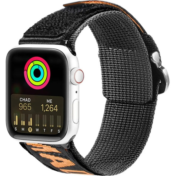 Dux Ducis Strap (Outdoor Version) Apple Watch Ultra Strap, SE, 9, 8, 7, 6, 5, 4, 3, 2, 1 (49, 45, 44, 42 mm) Nylon Band Bracelet Black and Orange - (Dux Ducis Apple Watch Strap (Outdoor Version) 42MM/44MM/45MM BlackOrange)