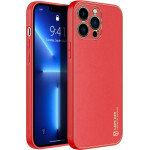 Dux Ducis Yolo elegant case made of soft TPU and PU leather for iPhone 13 Pro red - (Dux Ducis Yolo Apple iPhone 13 Pro Red)