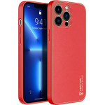 Dux Ducis Yolo elegant case made of soft TPU and PU leather for iPhone 13 Pro Max red - (Dux Ducis Yolo Apple iPhone 13 Pro Max Red)