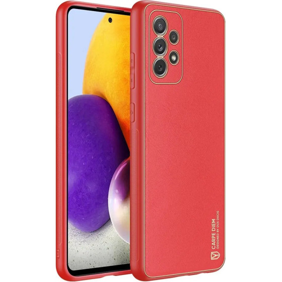 Dux Ducis Yolo elegant case made of soft TPU and PU leather for Samsung Galaxy A72 4G red - (Dux Ducis Yolo Samsung Galaxy A72 4G/5G Red)