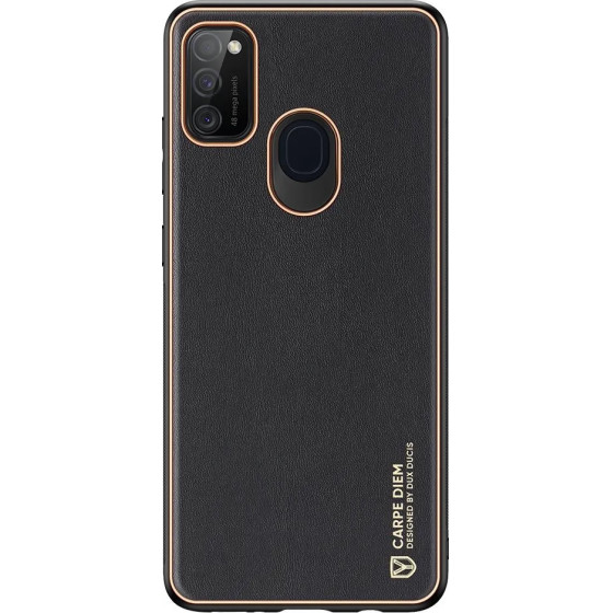Dux Ducis Yolo elegant case made of soft TPU and PU leather for Samsung Galaxy M30s black - (DUX DUCIS YOLO Samsung M21/M30S black)