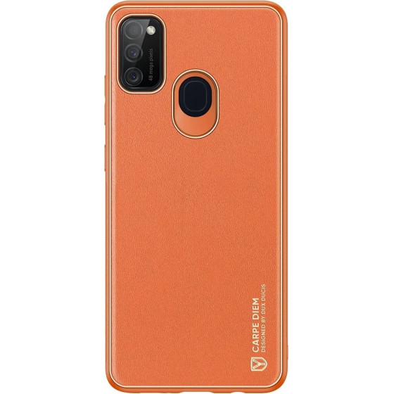 Dux Ducis Yolo elegant case made of soft TPU and PU leather for Samsung Galaxy M30s orange - (DUX DUCIS YOLO Samsung M21/M30S orange)