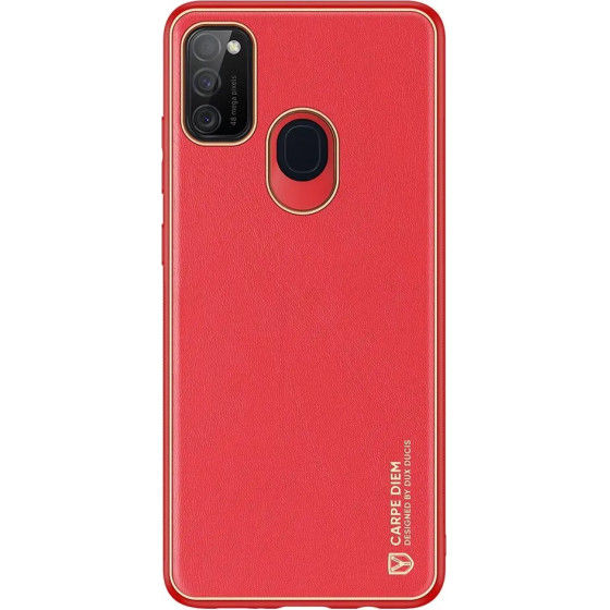 Dux Ducis Yolo elegant case made of soft TPU and PU leather for Samsung Galaxy M30s red - (DUX DUCIS YOLO Samsung M21/M30S red)