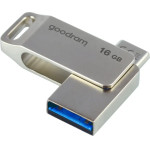 Goodram Flash Drive 16GB USB 3.2 Gen 1 USB / USB C OTG ODA3 - Silver - (ODA3-0160S0R11)