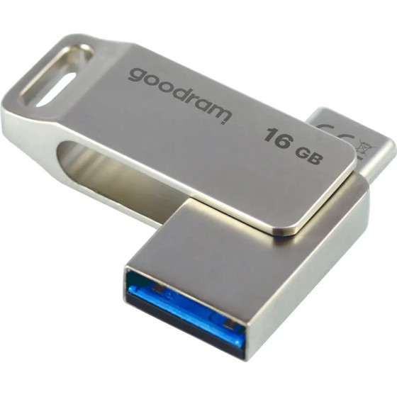 Goodram Flash Drive 16GB USB 3.2 Gen 1 USB / USB C OTG ODA3 - Silver - (ODA3-0160S0R11)
