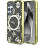 Guess 4G Background Gold Electroplated Peony Pattern MagSafe case for Samsung Galaxy S25 brown - (GUE004334-0)