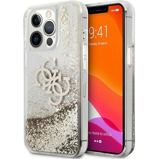 Guess 4G Big Liquid Glitter case for iPhone 13 Pro Max 6.7 - gold - (GUE001507-0)