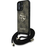 Guess 4G Big Logo Cord Stap Crossbody Case for iPhone 16 Brown - (GUE004455-0)