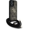 Guess 4G Big Logo Cord Stap Crossbody Case for iPhone 16 Brown - (GUE004455-0)