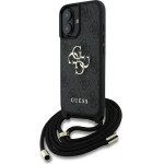 Guess 4G Big Logo Cord Stap Crossbody Case for iPhone 16 Plus Black - (GUE004452-0)