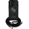 Guess 4G Big Logo Cord Stap Crossbody Case for iPhone 16 Plus Black - (GUE004452-0)