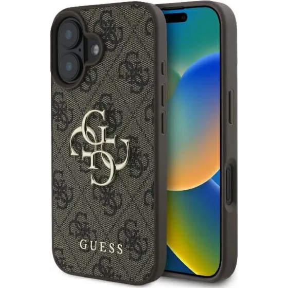 Guess 4G Big Logo iPhone 16 Case - Brown - (GUE003880-0)