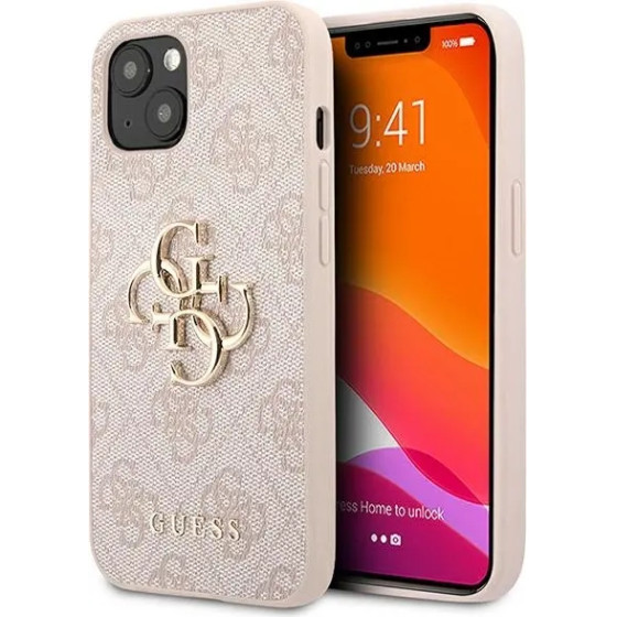 Guess 4G Big Metal Logo Case for iPhone 13 / 14 / 15 6.1 - Pink - (GUE001758-0)