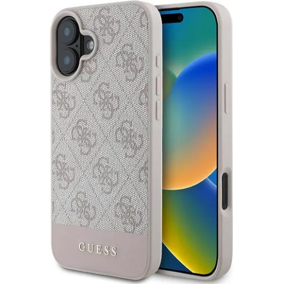 Guess 4G Bottom Stripe Case for iPhone 16 Plus 6.7 - Pink - (GUE003793-0)