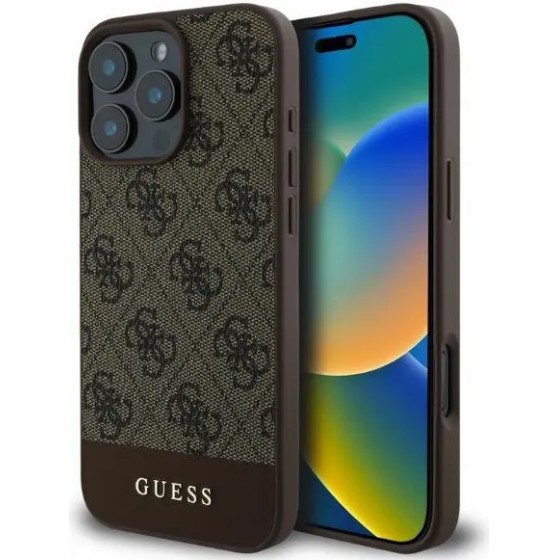 Guess 4G Bottom Stripe case for iPhone 16 Pro - brown - (GUE003786-0)