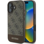 Guess 4G Bottom Stripe iPhone 16 Case - Brown - (GUE003784-0)