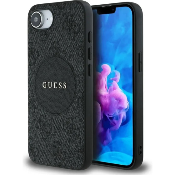 Guess 4G Circle Classic Logo MagSafe case for iPhone 16e - black - (GUE004479-0)