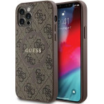 Guess 4G Collection Leather Metal Logo MagSafe Case for iPhone 12 Pro / iPhone 12 - Brown - (GUE003468-0)