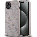 Guess 4G Collection Leather Metal Logo MagSafe Case for iPhone 15 Plus / 14 Plus - Pink - (GUE003492-0)