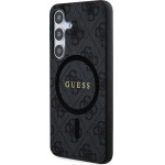 Guess 4G Collection Leather Metal Logo MagSafe Case for Samsung Galaxy S24 - Black - (GUE003570-0)