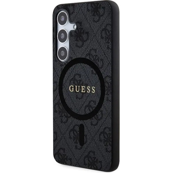 Guess 4G Collection Leather Metal Logo MagSafe Case for Samsung Galaxy S24 - Black - (GUE003570-0)