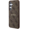 Guess 4G Collection Leather Metal Logo MagSafe Case for Samsung Galaxy S24 - Brown - (GUE003632-0)