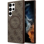 Guess 4G Collection Leather Metal Logo MagSafe Case for Samsung Galaxy S24 Ultra - Brown - (GUE003634-0)