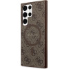 Guess 4G Collection Leather Metal Logo MagSafe Case for Samsung Galaxy S24 Ultra - Brown - (GUE003634-0)