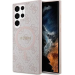 Guess 4G Collection Leather Metal Logo MagSafe Case for Samsung Galaxy S24 Ultra - Pink - (GUE003637-0)