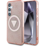Guess 4G Glitter Triangle Buttons MagSafe Case for Samsung Galaxy S25 Pink - (GUE004324-0)