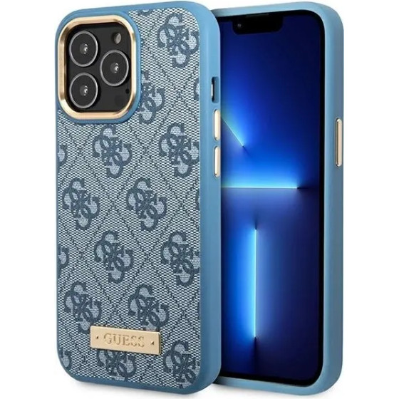 Guess 4G Logo Plate MagSafe case for iPhone 14 Pro Max - blue - (GUE002918-0)