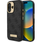Guess 4G Logo Plate MagSafe iPhone 16 Case - Black - (GUE004004-0)