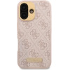 Guess 4G Logo Plate MagSafe iPhone 16 Case - Pink - (GUE004012-0)