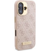 Guess 4G Logo Plate MagSafe iPhone 16 Case - Pink - (GUE004012-0)