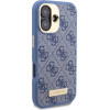 Guess 4G Logo Plate MagSafe iPhone 16 Case - Blue - (GUE004016-0)