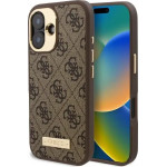 Guess 4G Logo Plate MagSafe iPhone 16 Case - Brown - (GUE004008-0)