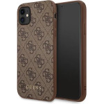 Guess 4G Metal Gold Logo Case for iPhone 11 / Xr 6.1 - Brown - (GUE002103-0)
